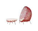 Red Dragnet Lounge Chair with Ottoman