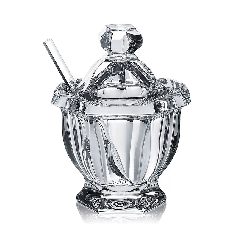 Baccarat Honey Jar with Spoon and Lid