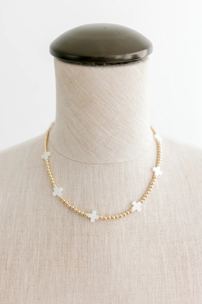 Mother of Pearl Cross Necklace