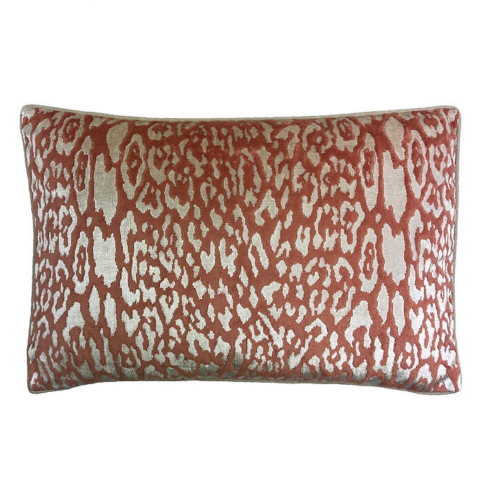 September Coral Velvet Down Pillow