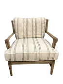 David Francis Rattan Arm Chair with Ottoman