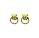 18K GO X Hoop Earrings