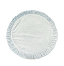 Set of 4 Round Ruffle Velvet Light Blue Placemats