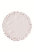 Set of 4 Round Ruffle Velvet Dusty Pink Placemats