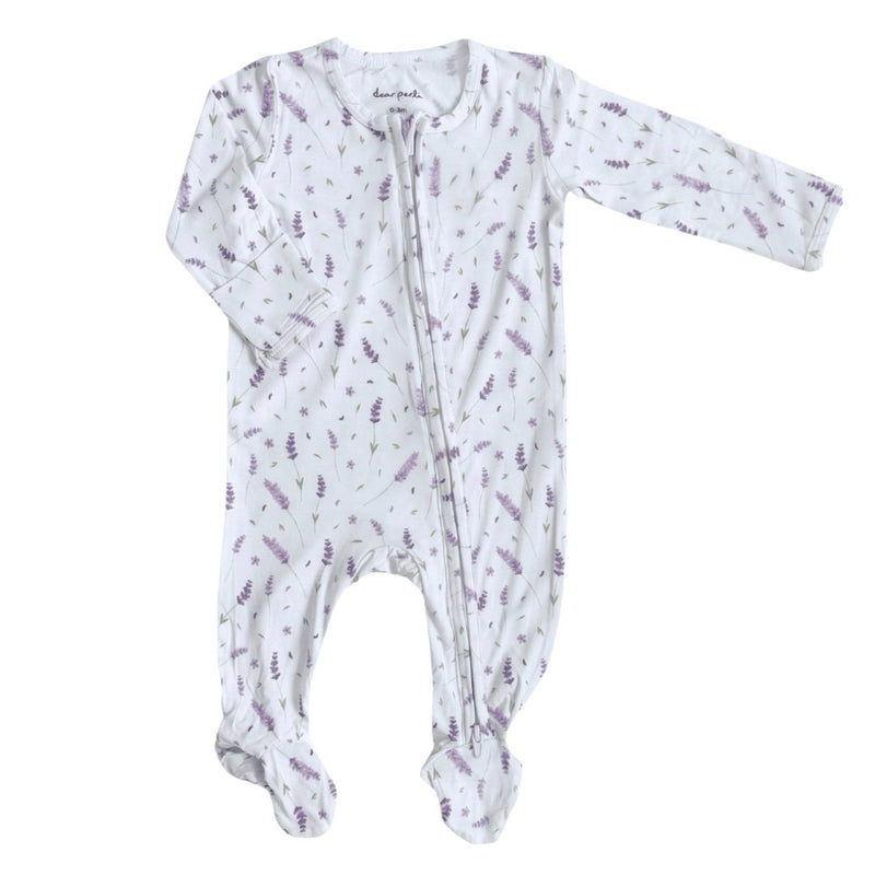 0-3M French Lavender Zippered Footie