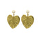 18K GO Leaf with Pearl Earrings