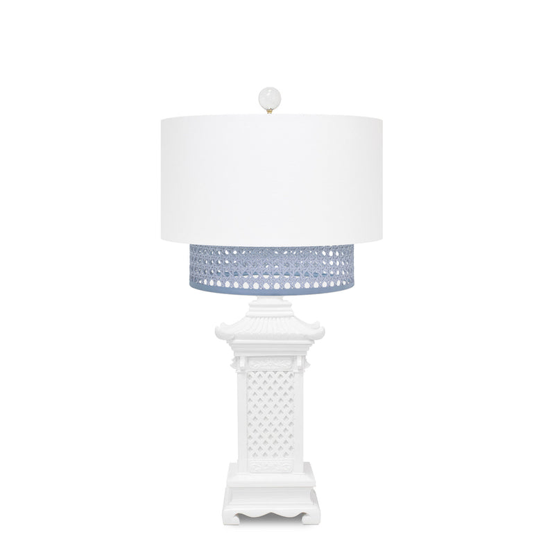 White Pagoda Table Lamp with Accent Shade