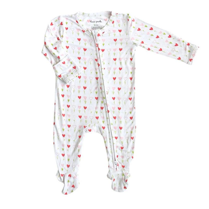 0-3M Growing Love Zippered Footie