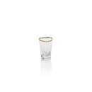 Set of 6 Triangular Shot Glasses with Gold Rim