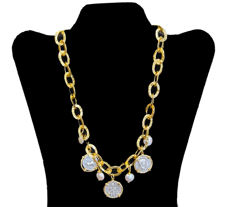 18K GO Coin Pearl Necklace