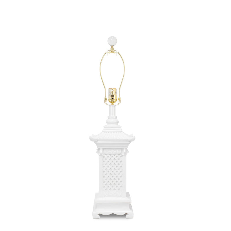 White Pagoda Table Lamp with Accent Shade