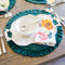 Set of 4 Round Ruffle Velvet Forest Placemats