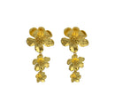 18K GO Flower Drop Earrings